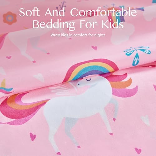 Joiedomi Kids Full Sheet Set Unicorn 4 Piece