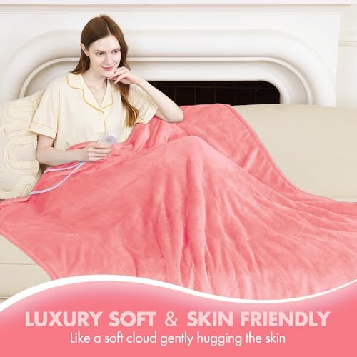 VELLUBAM Heated Blanket 72 x 84 Pink
