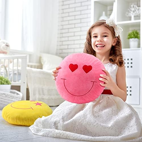 3 Pcs 16 Inch Emoticon Cushion Plush Pillow with Embroidery