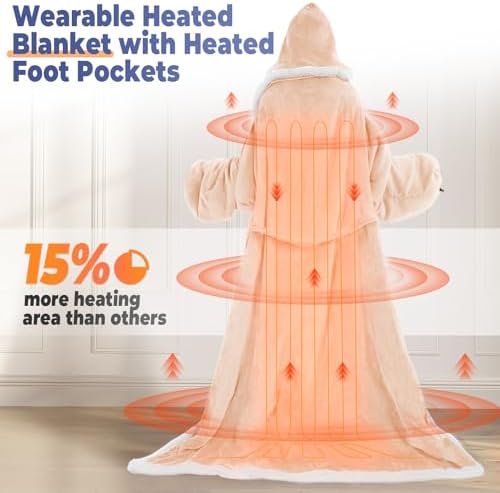 Dueelala Wearable Heated Blanket with 8 Heat Settings