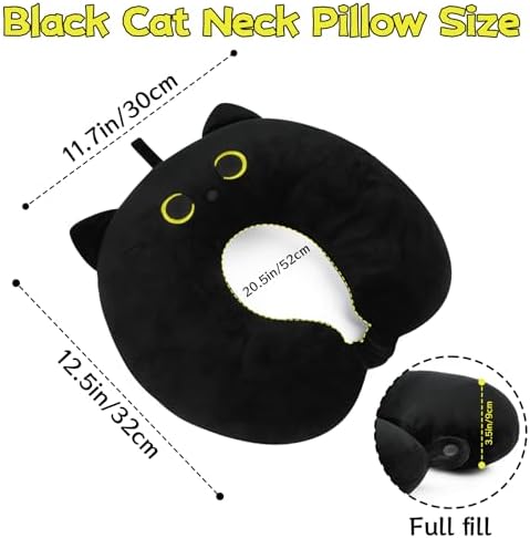Kids Travel Pillow with Black Cat Design