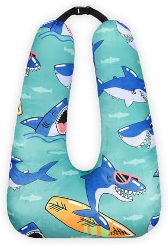 Cinnvoice 28x18 Inch Shark Style Travel Pillow for Kids and Adults