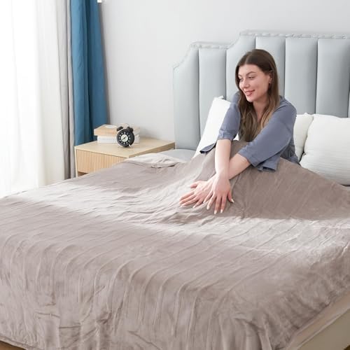 Eydna Electric Heated Blanket Full Size Camel 72x84