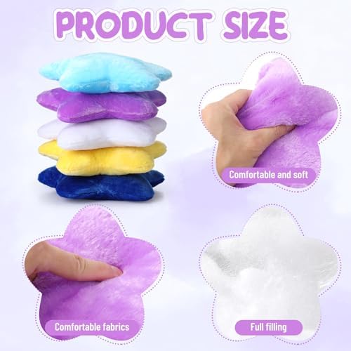 Soaoo 5 Pcs Star Fluffy Throw Pillows