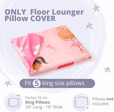 Butterfly Craze Floor Pillow Case - Polka Aqua King Size
