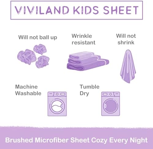 Viviland 3-Piece Girls Purple Twin Sheet Set