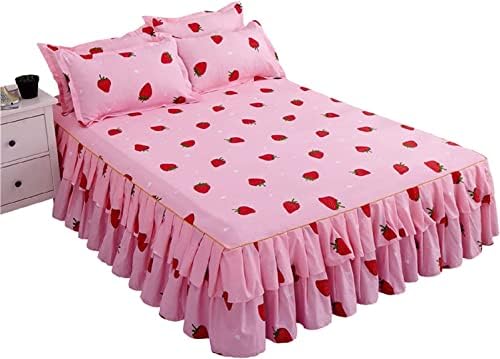 Feelyou Cute Strawberry Bed Sheet Set for Girls
