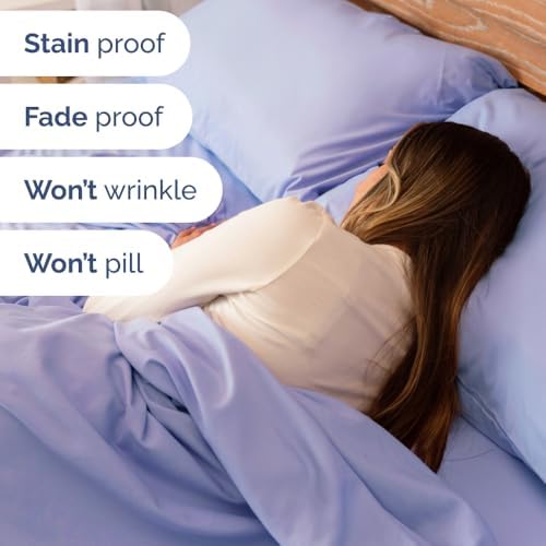 CGK Unlimited Wrap Around Dust Ruffle Bed Skirt 2 Pillowcases Bundle - Lavender 1