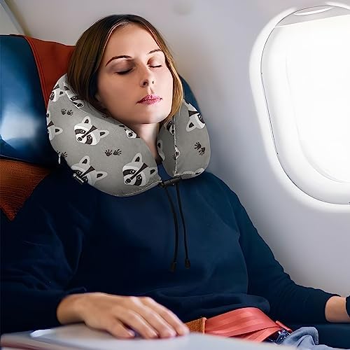 KOPIRIT Raccoon Travel Pillow for Neck Support and Comfort