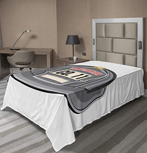 Lunarable Service Flat Sheet Grey Decorative TwinXL