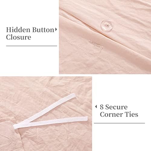 CAROMIO Pink Ruffle Duvet Cover Set 2PCS Twin