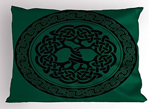 Ambesonne Celtic Pillow Sham Forest Green