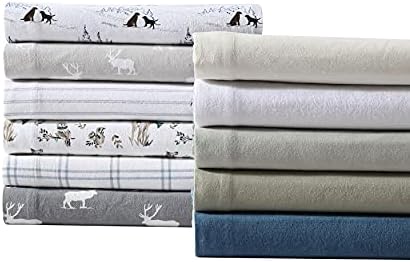 Eddie Bauer Queen Sheet Set - Breathable Cotton Flannel with Deep Pockets