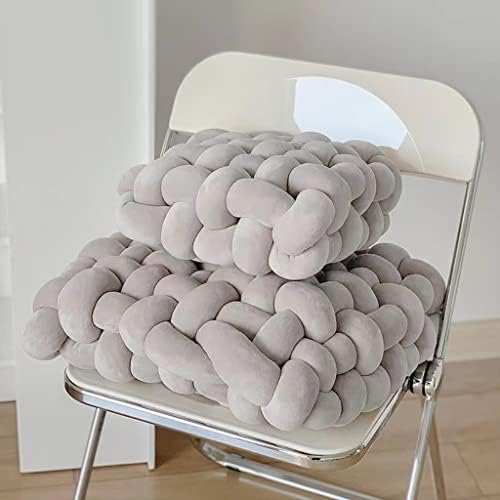 HYOATREA Soft Knot Pillow 12x13 Grey Throw Cushion