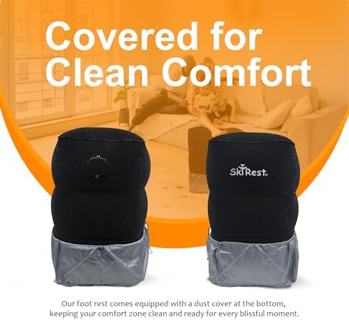 Skyrest Inflatable Travel Foot Rest Pillow - Black