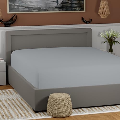SUPREME ELEGANCE 100 Cotton Fitted Sheet Soft Gray 1