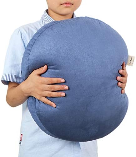 Hodeco Round Throw Pillow 18x18 Navy Blue