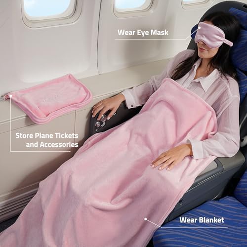 Enzolve Travel Blanket with Bag - Ultra Soft 65x40 in 3-in-1 Set