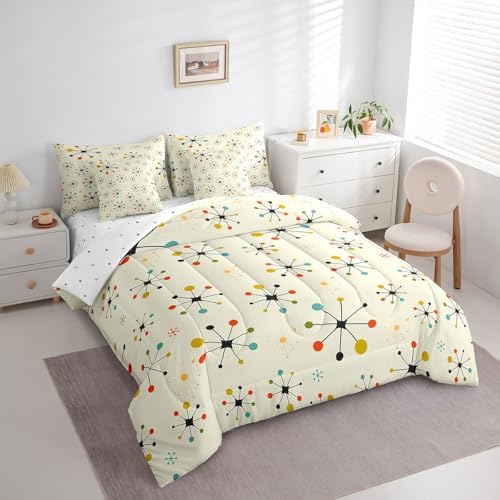 Modern Mid Century Bedding Set 7pcs Retro Comforter Set
