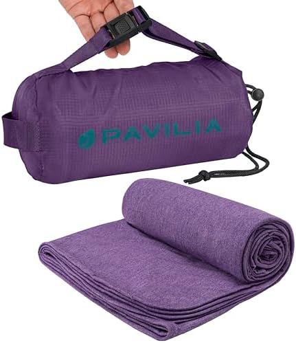 PAVILIA Travel Blanket with Bag - 65x40 Purple