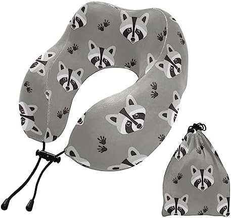 KOPIRIT Raccoon Travel Pillow for Neck Support and Comfort