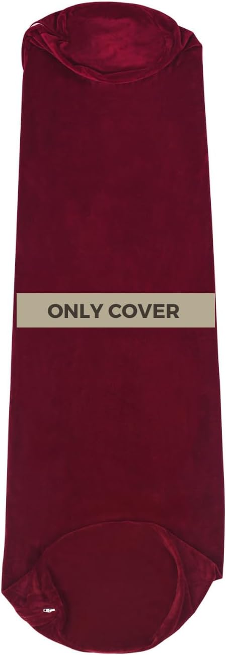 Soft Velvet 48x8 Round Body Pillow Cover - Full Zipper - Red
