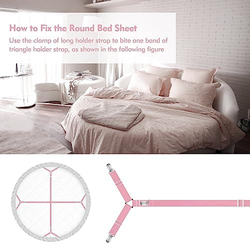 Eiruseed Sheet Holder Straps 42 Pcs Pink