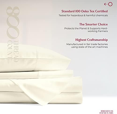 Mayfair Linen King Fitted Sheet Only - 800 Thread Count Ivory