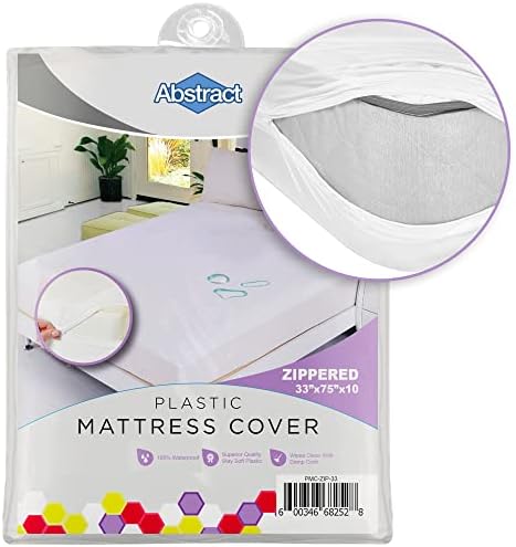 Abstract Vinyl Mattress Protector with Zip Closure - 33x75 Waterproof Cover