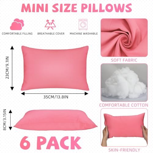 Kigley 6-Pack Mini Travel Pillows 14x9 Inch Soft Comfort