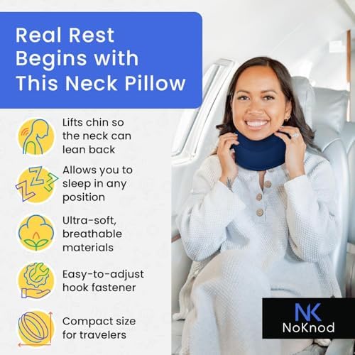 NoKnod Travel Neck Pillow - Adjustable Comfortable