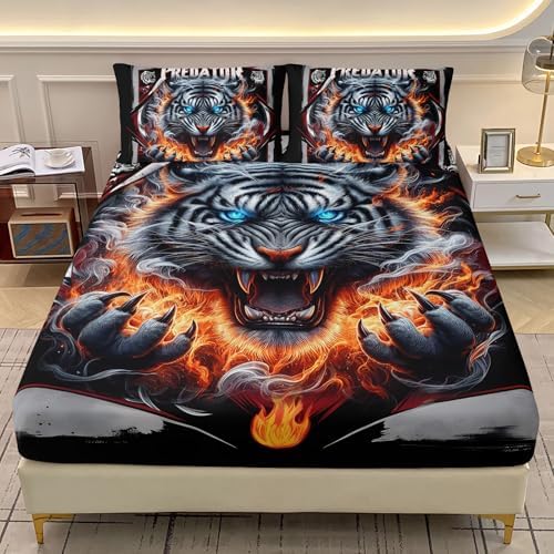 AILONEN Boys Tiger Fitted Sheet Set Twin XL 3-Piece