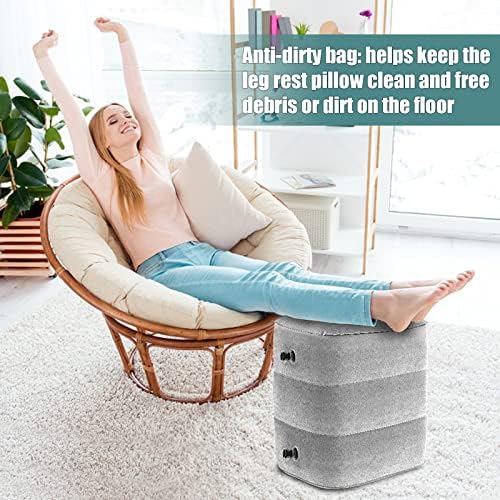 Eschen Inflatable Travel Foot Rest Pillow 2PK Grey