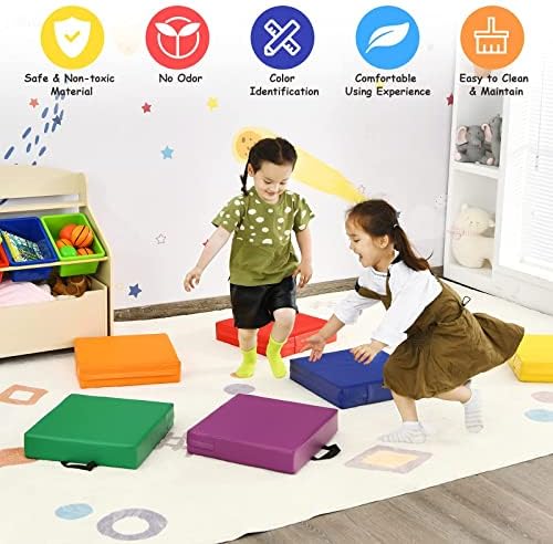 Costzon 6-Piece 15 Inch Floor Cushions for Kids with Handle