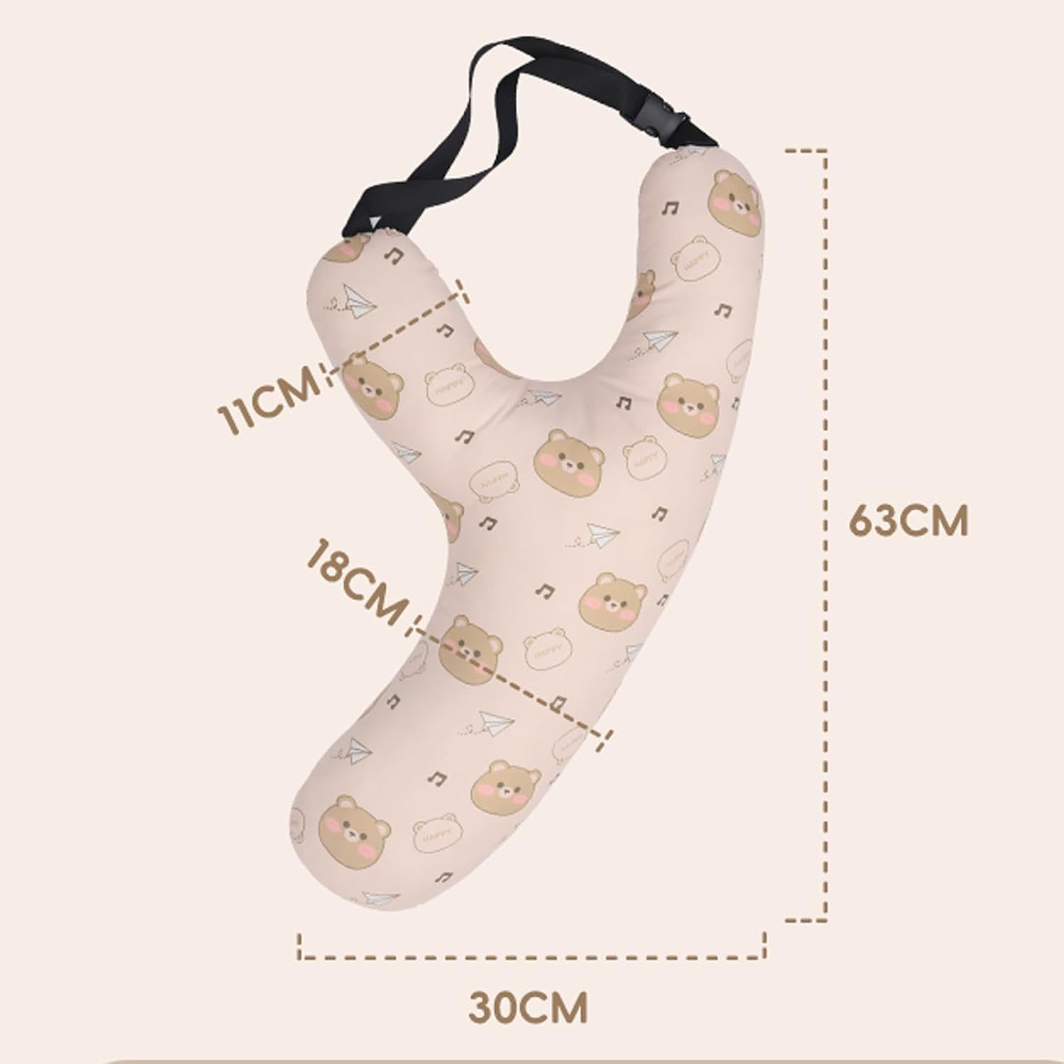 Y-Shape Car Headrest Pillow for Kids Bunny Design