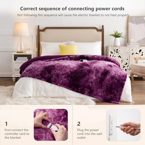 Homemate Heated Throw Blanket - 50x60 Electric Blanket with 10 Heat Levels