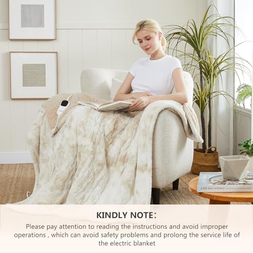 Homemate Heated Throw Blanket - 50x60 Electric 10 Heat Levels Auto-Off