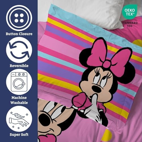 Jay Franco Duvet Cover Set Minnie Mouse Pink Twin 2 Piece