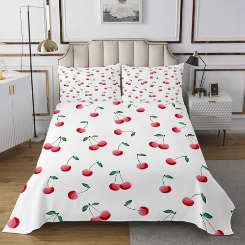Feelyou Cherry Print Coverlet Set for Kids
