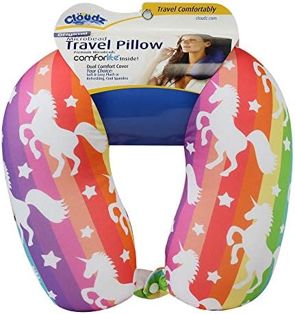 Cloudz Patterned Microbead Travel Pillow - Unicorn