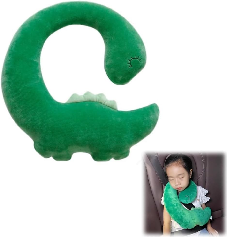 SIQITECHNO Plush Car Travel Pillow with Press to Sound
