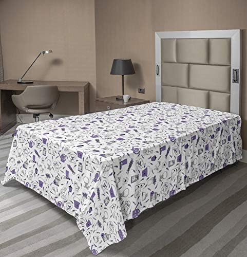 Lunarable Birdcage Flat Sheet Lavender Garden Accessories TwinXL Size