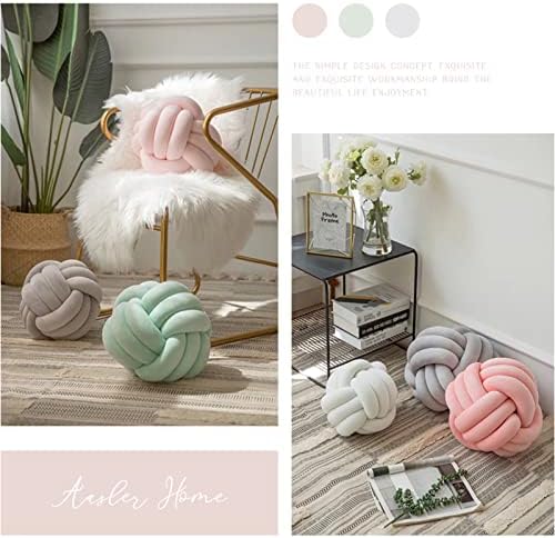 Uvvyui 11 Inch Soft Velvet Knot Ball Pillow