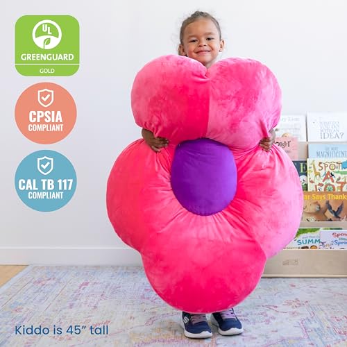 ECR4Kids SoftZone Flower Floor Pillow Bright Pink 1