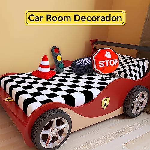 Sintuff 4 Pcs Racing Decor Throw Pillow Set