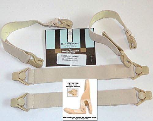 Holdup Suspender Company Bed Sheet Stay-Downs with Patented Gripper Clasps