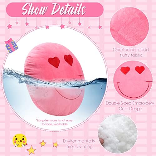 3 Pcs 16 Inch Emoticon Cushion Plush Pillow with Embroidery