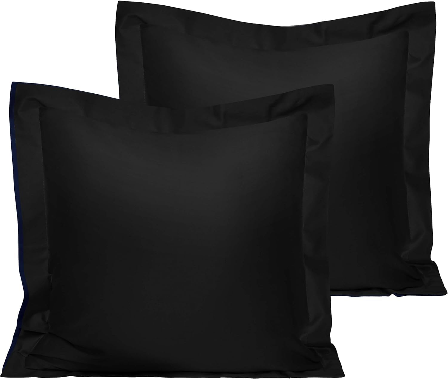 Prashi Euro Pillow Shams Pack of 2 600 Thread Count Egyptian Cotton Black