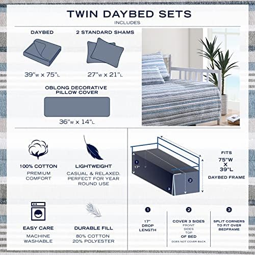 Nautica Daybed Bedding Set - 100 Cotton Reversible
