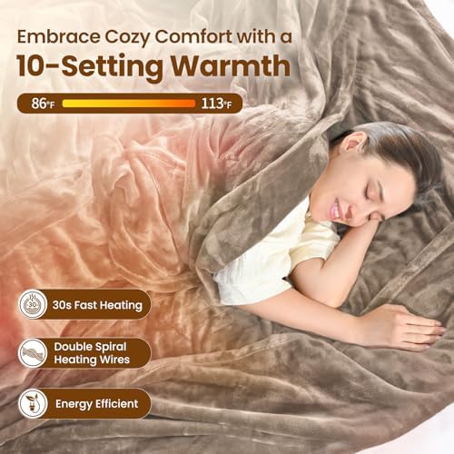 Bearhug Heated Blanket Twin Size 62x84 Double Sided Velvet